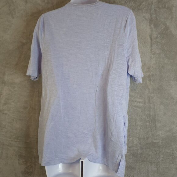 J Jill Linen Blend Button Front Top S Petite Lavender Lightweight Casual - Picture 6 of 8